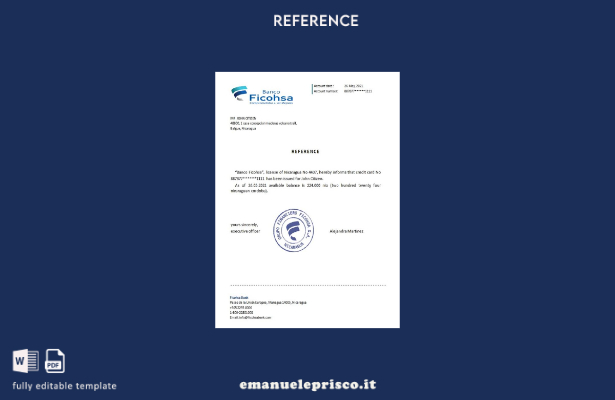 modello di riferimento Nicaragua Ficohsa in stile verificato